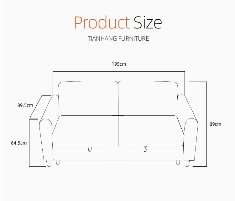 Comfortable Folding Living Room Sofa Bed Room Furniture Modern Solid Wooden Frame Livingroom Home Furniture American Style