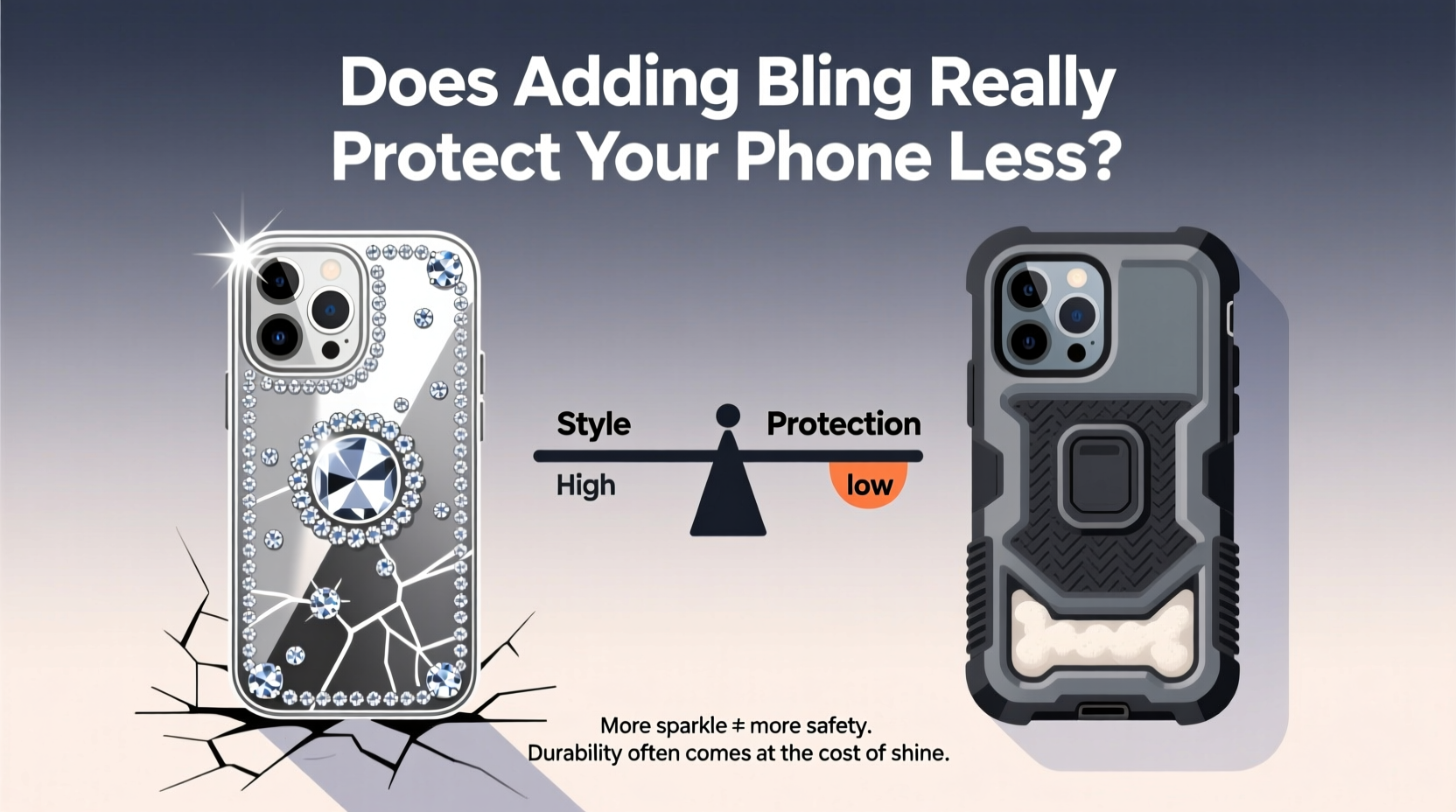 bling case vs rugged case does adding bling really protect your phone less