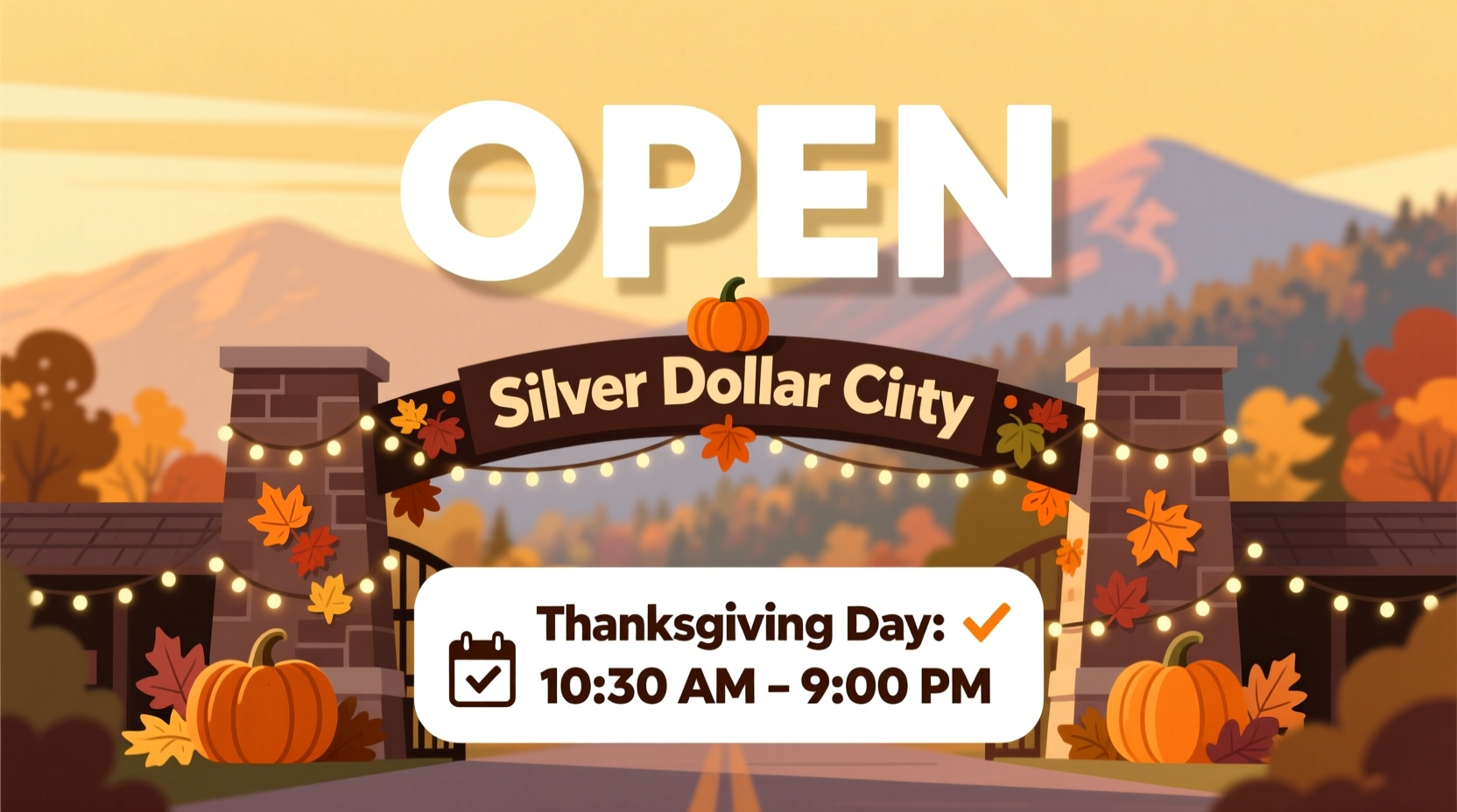 is silver dollar city open on thanksgiving