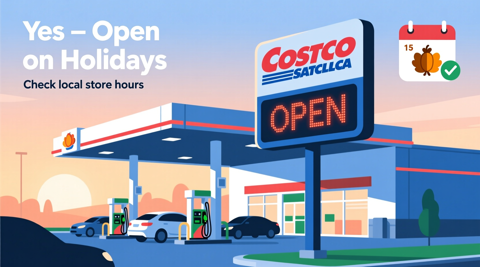 is costco gas open on holidays