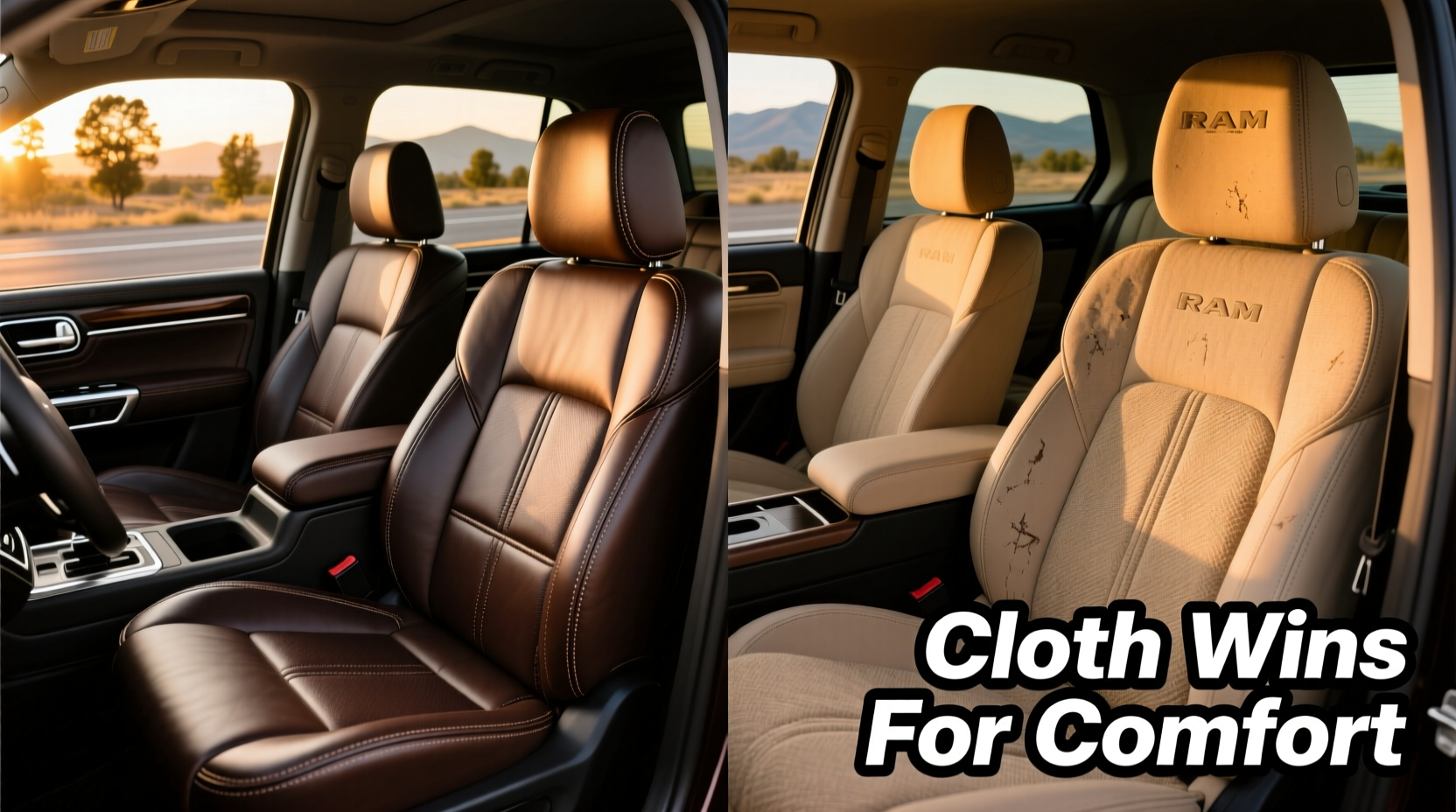 ram 1500 leather vs cloth road trips