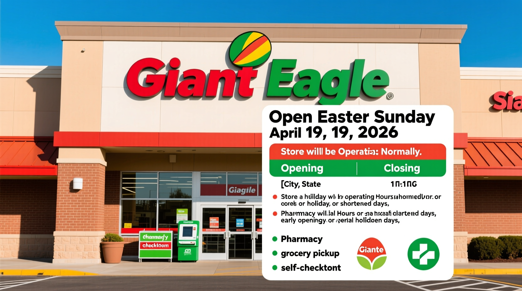 is giant eagle open on easter 2026
