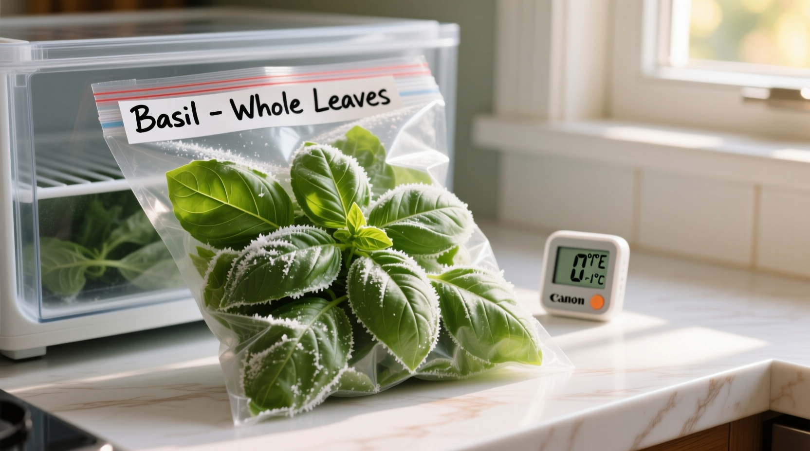 can i freeze basil leaves whole