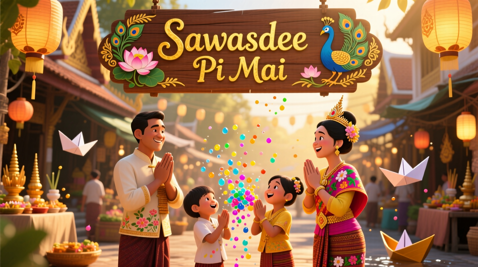 how to write happy new year in thailand