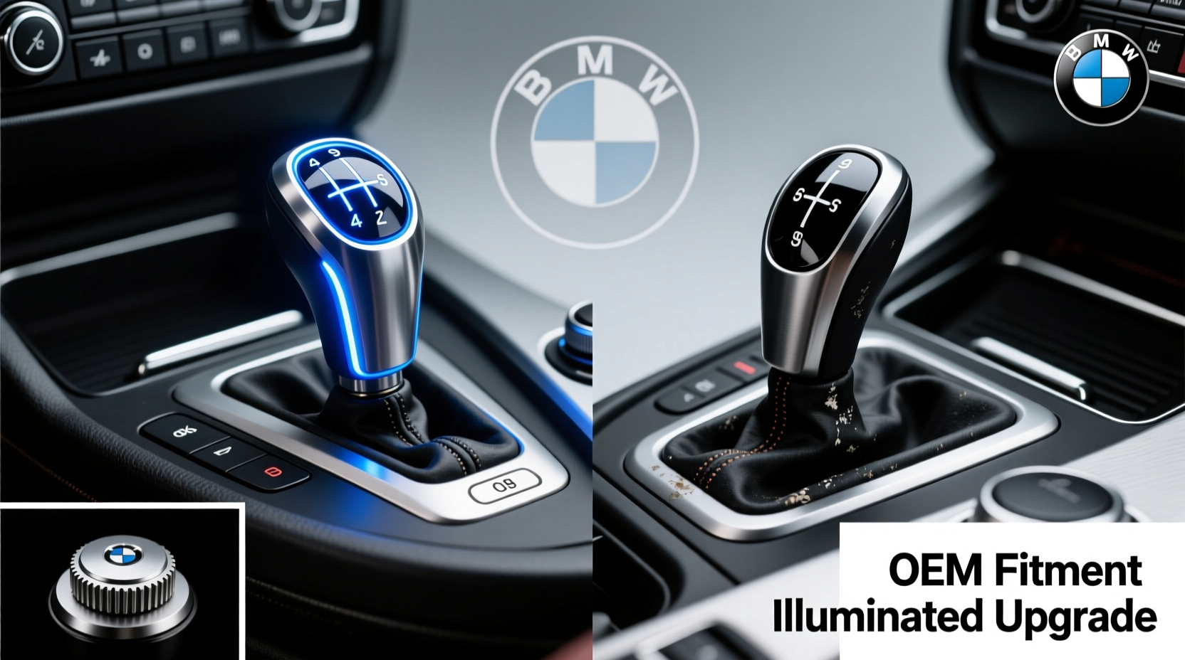 e90 illuminated vs oem shifter