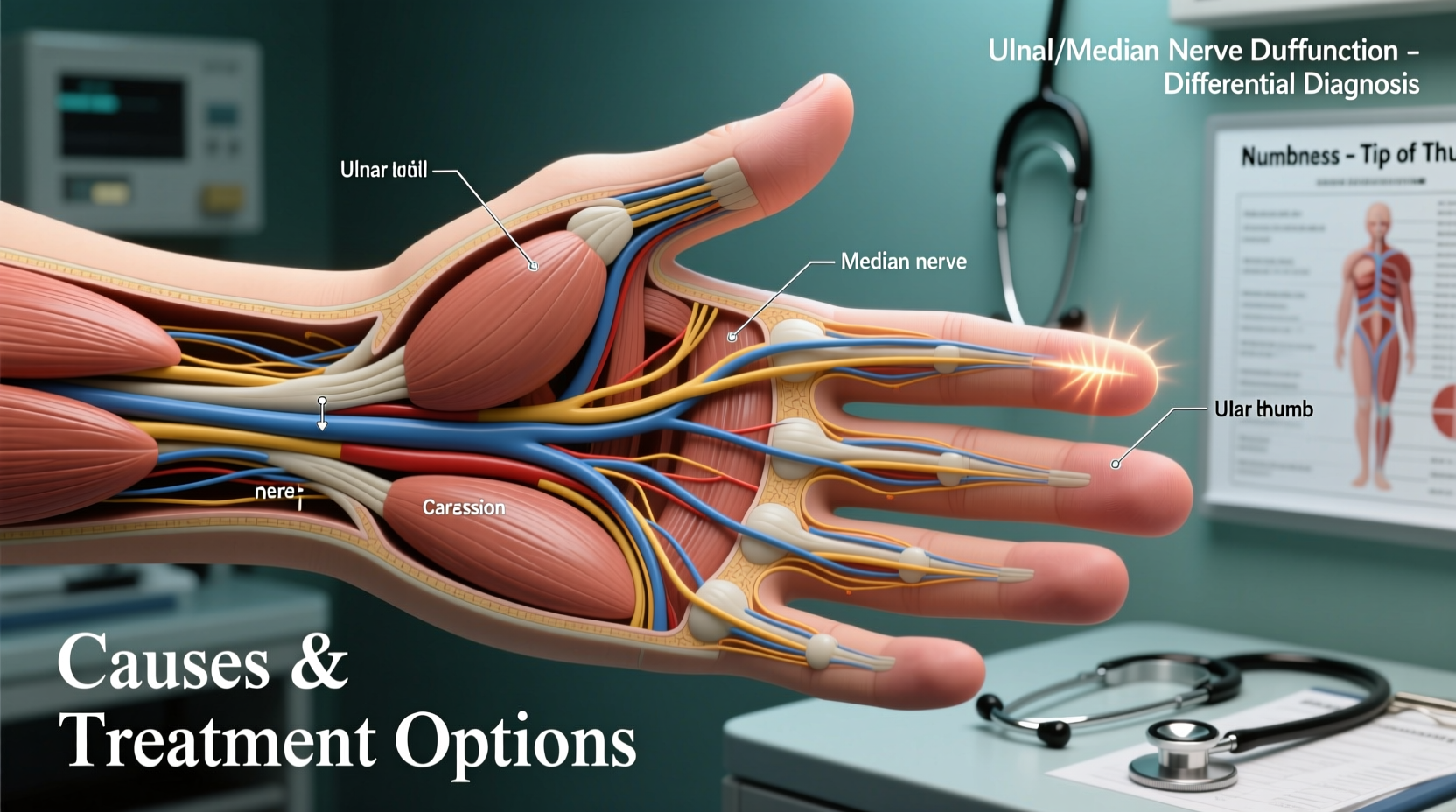 why is my thumb numb at the tip causes treatment options