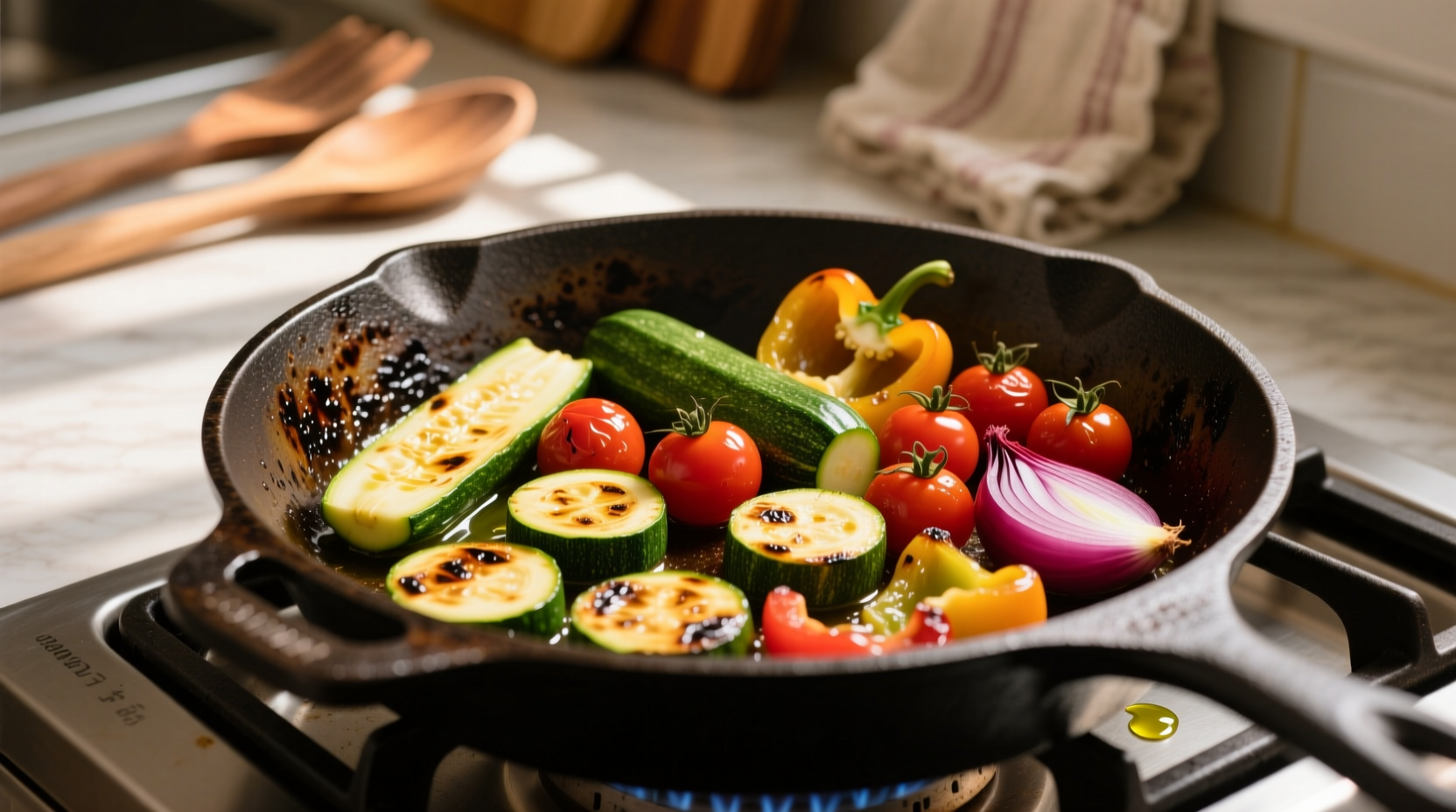 preheat the pan before roasting vegetables