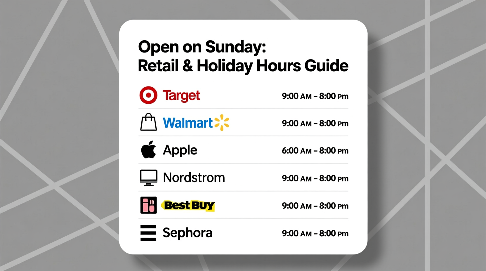 what is open on sunday