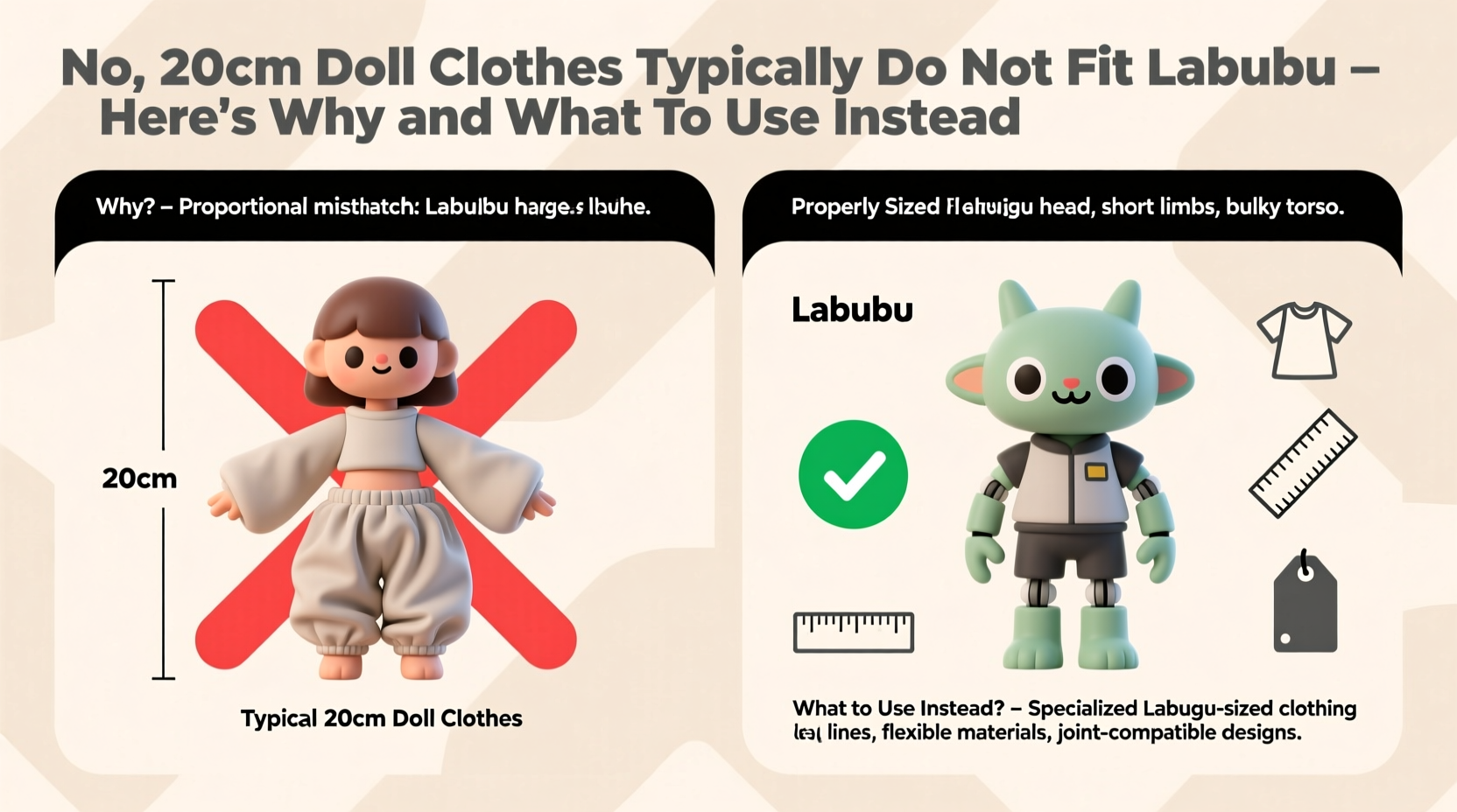 would 20cm doll clothes fit labubu