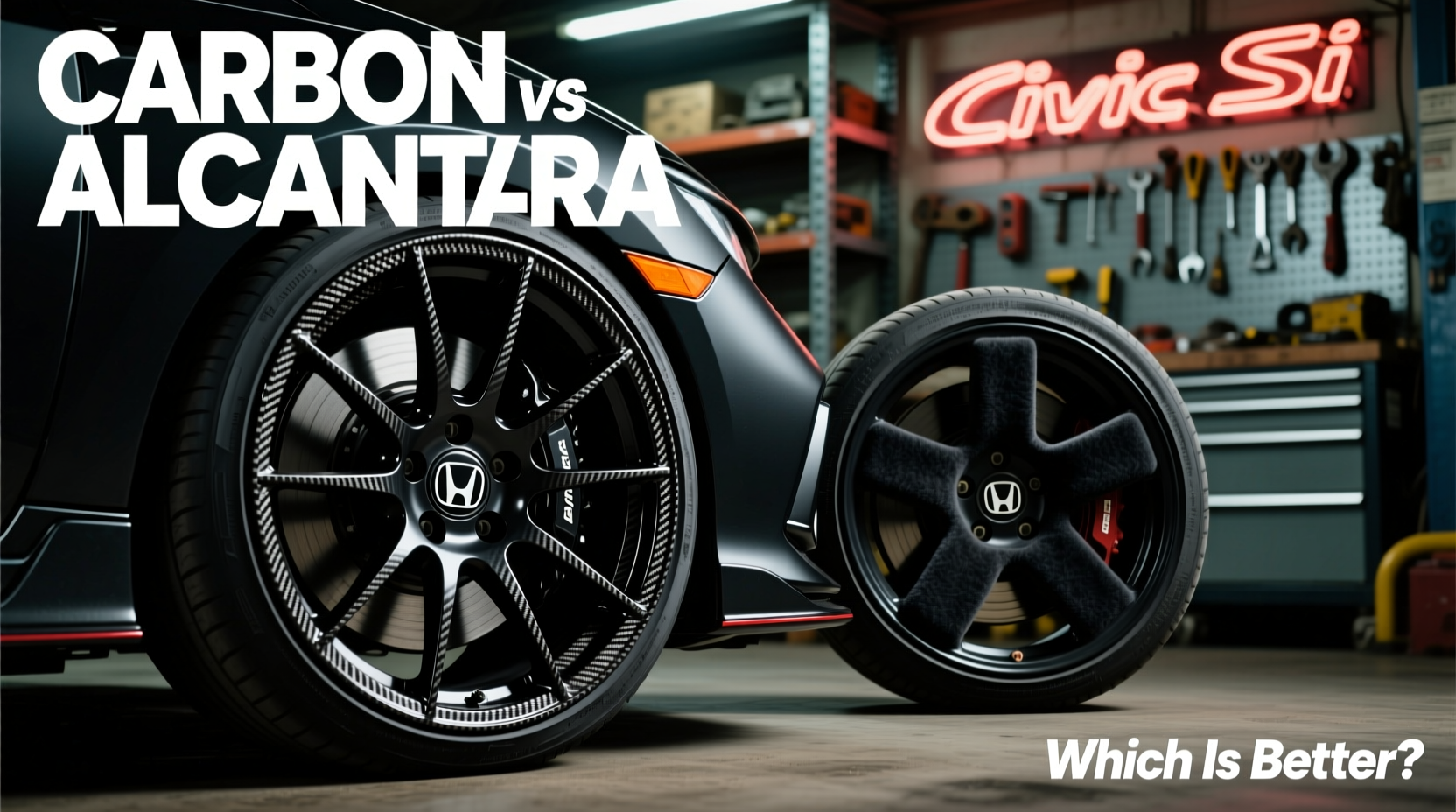 carbon vs alcantara civic si wheel