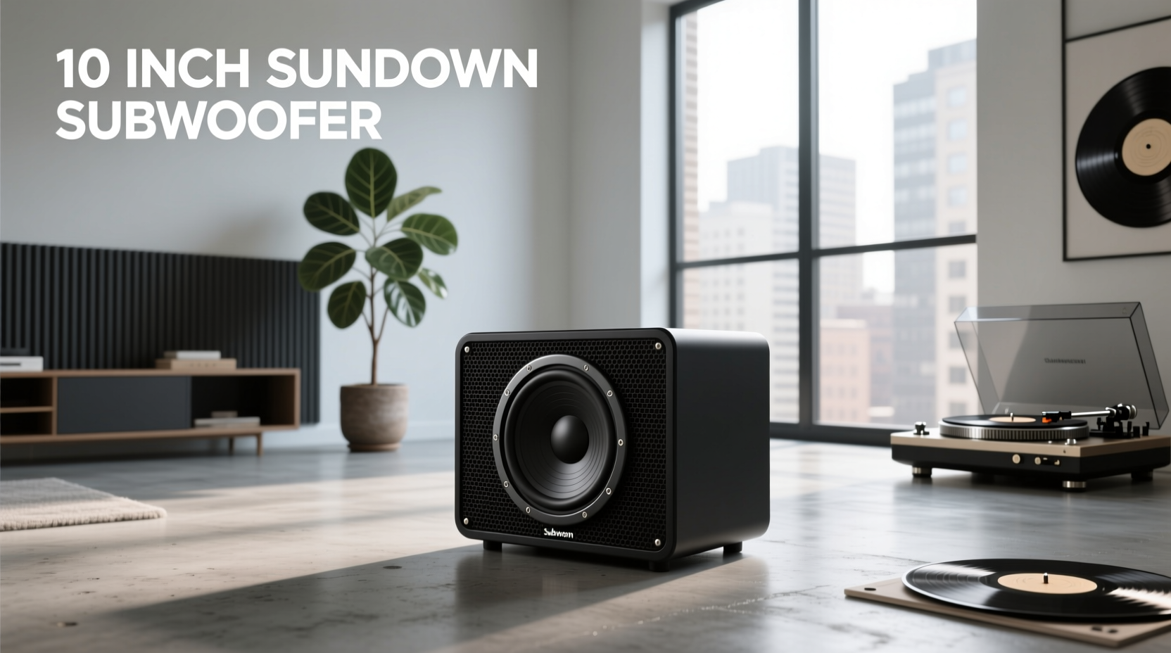 Sundown 10-inch subwoofer installed in a compact enclosure