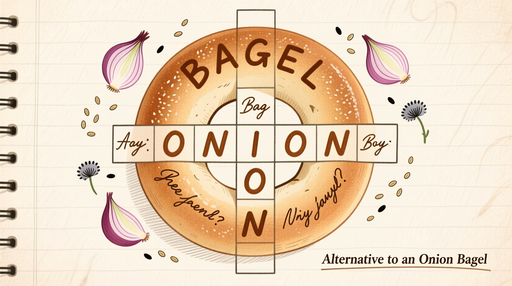 Alternative to an Onion Bagel Crossword Answer: Sesame