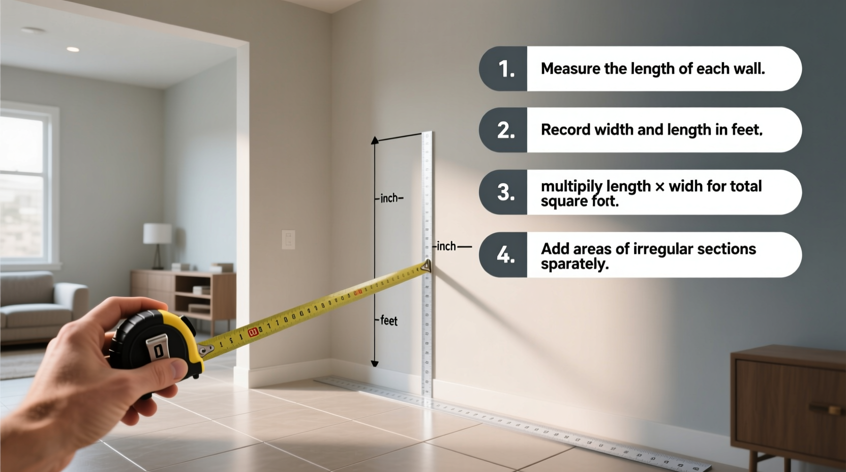 easy step by step guide to accurately measure the square footage of any room