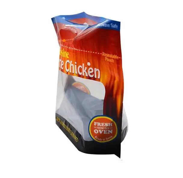 La carne asada plástica de encargo de los alimentos de preparación rápida asó a la parrilla bolsos del pollo del rotisserie del material microwavable