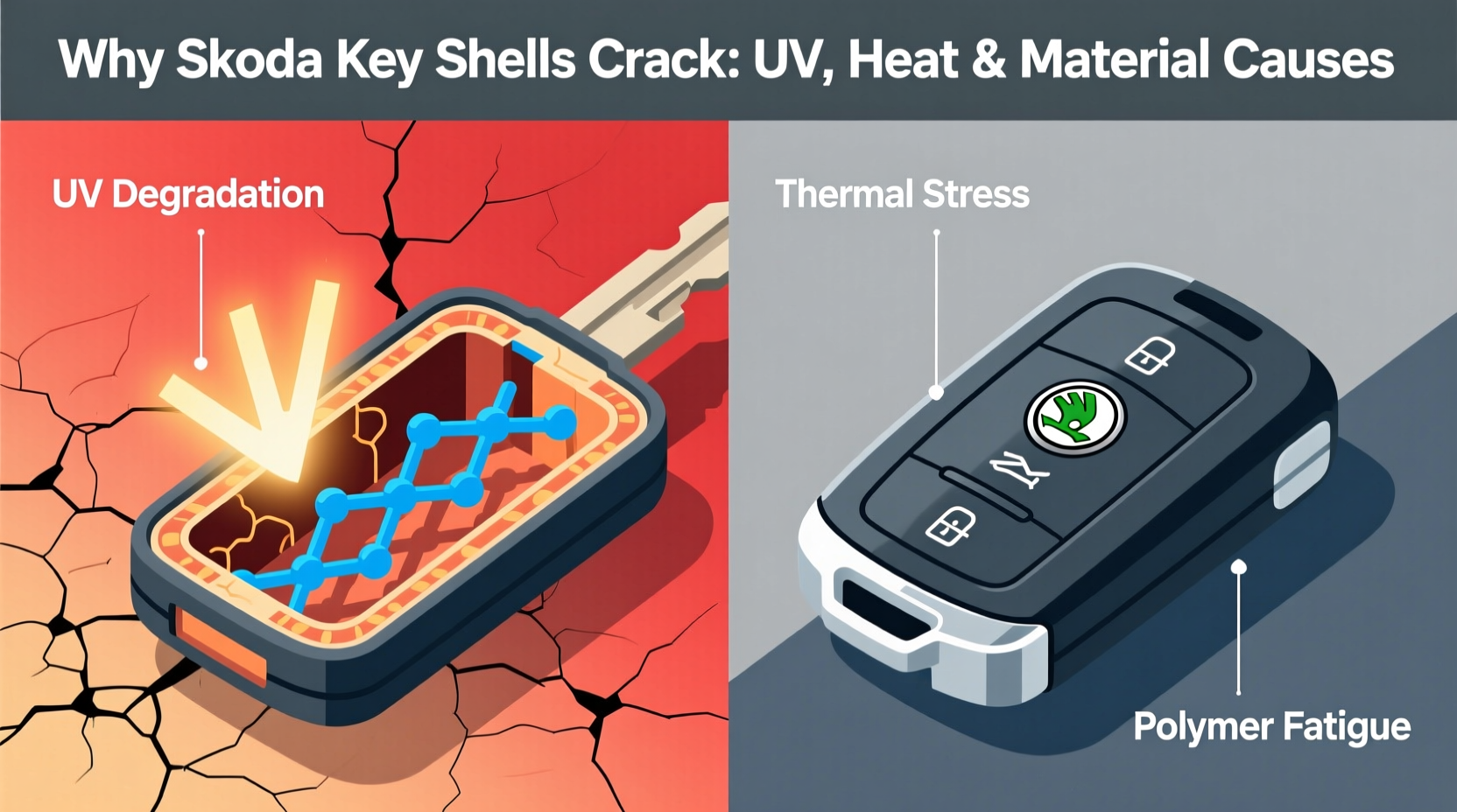 why skoda key shell cracks