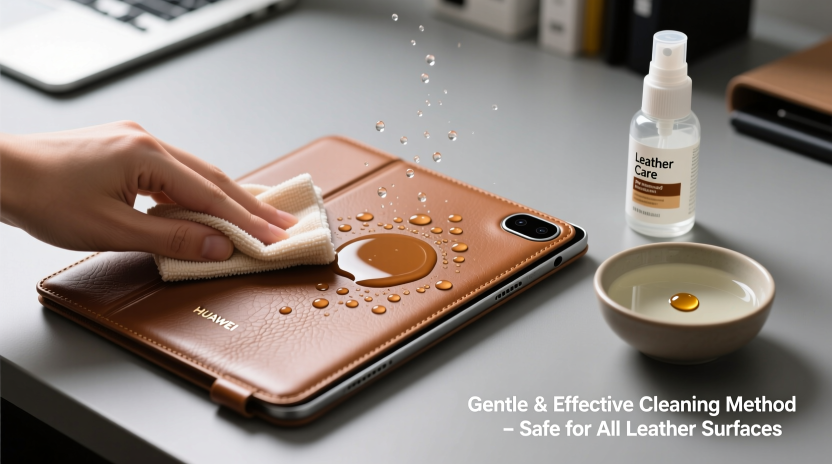 effective and gentle methods to clean your leather huawei matepad case safely