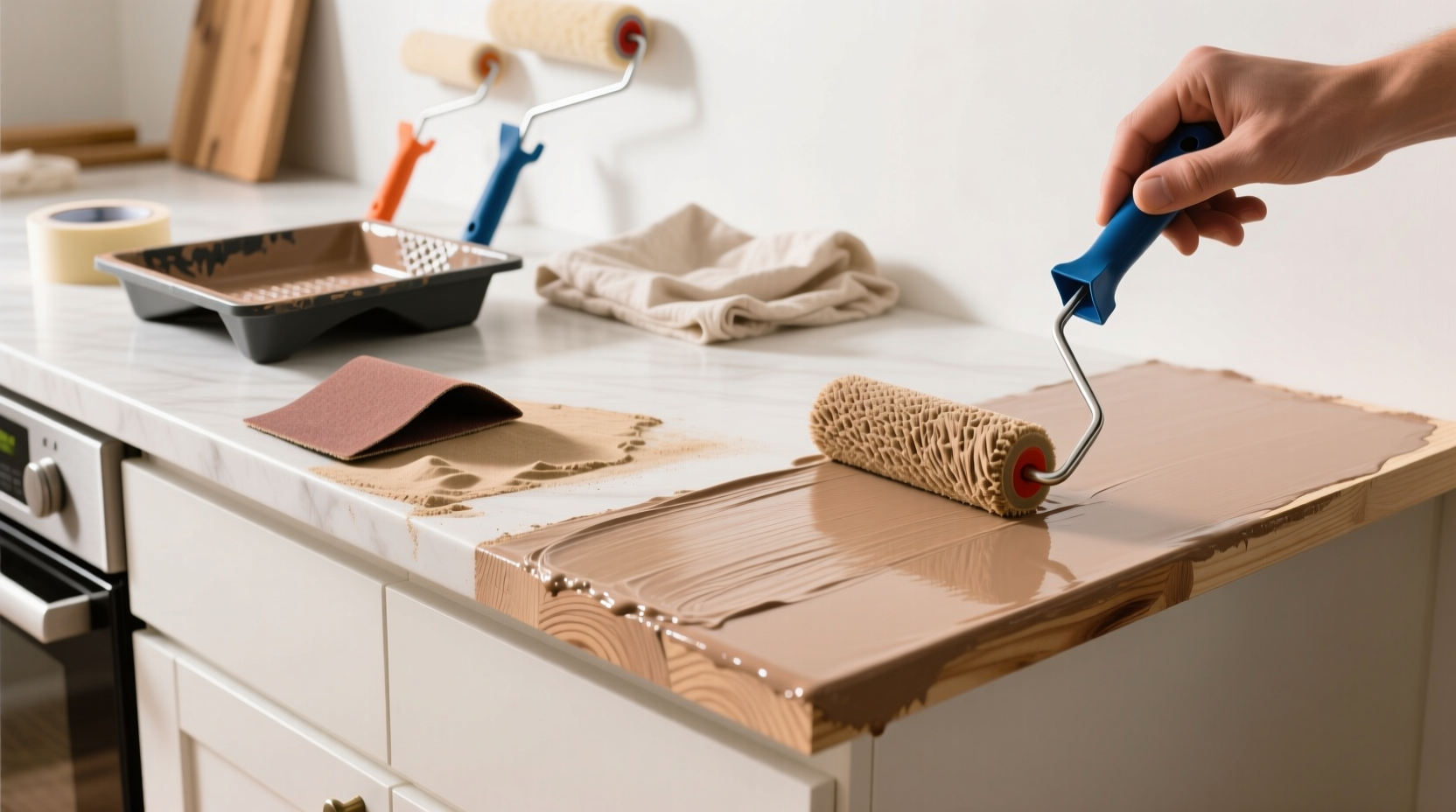 how to paint countertops