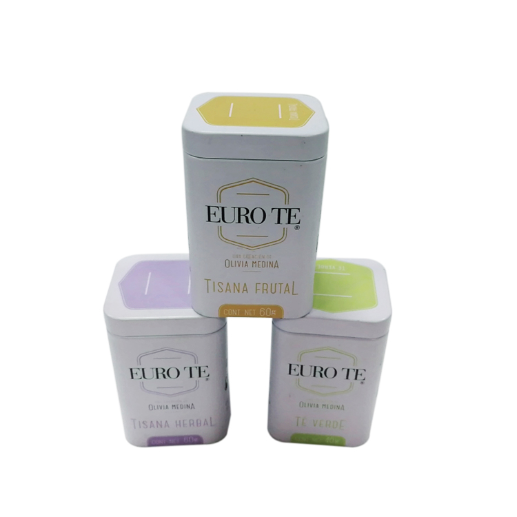 Mini Metal Tea Tin Boxes Packaging 0.23mm thickness Customized