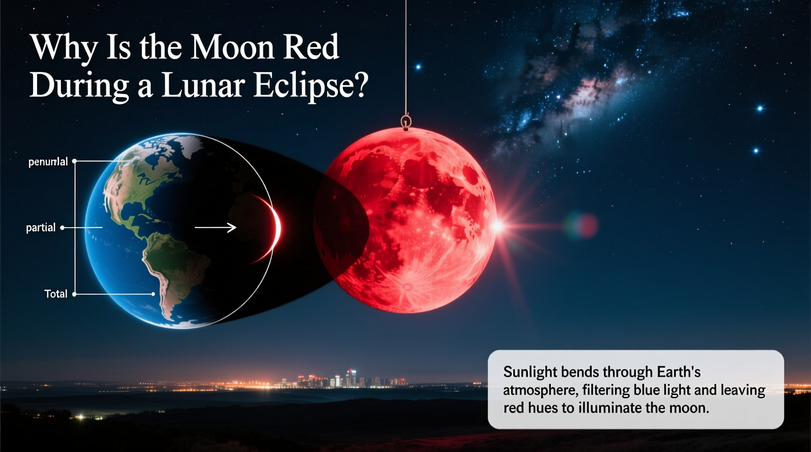 why is the moon red today lunar eclipses explained