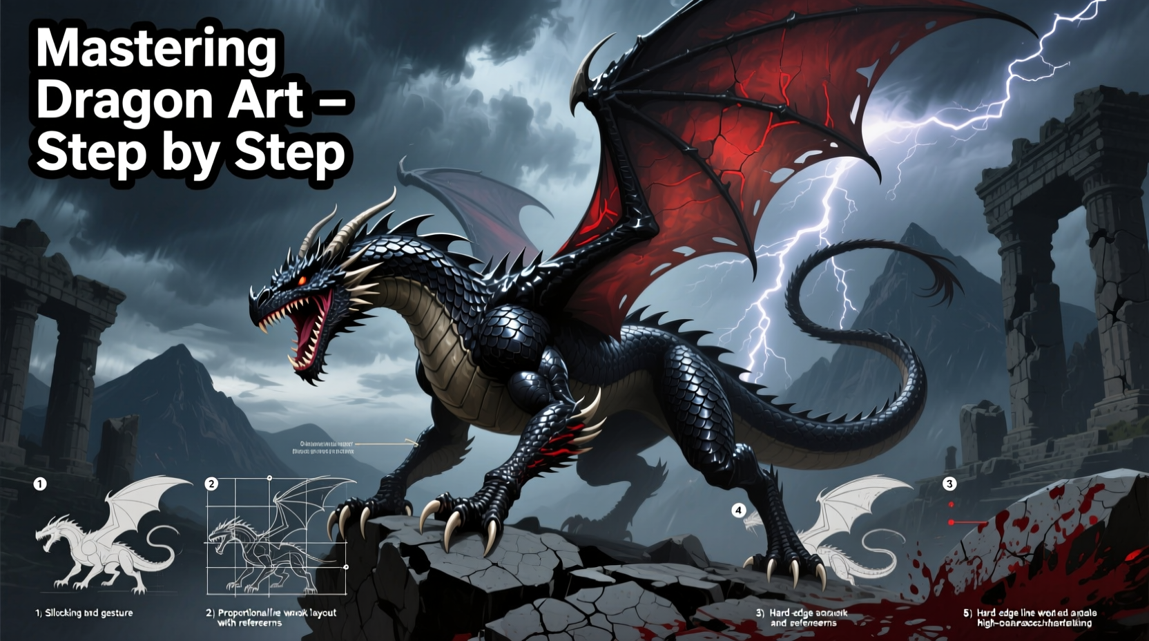 mastering dragon art step by step techniques to draw a fierce hard edged dragon