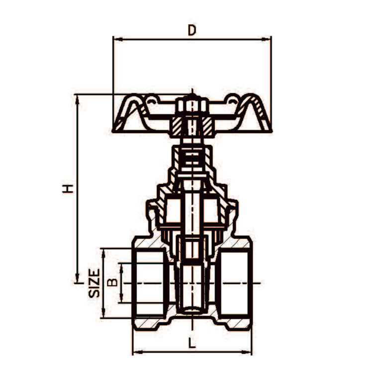 Chinese supplier sells high quality forged brass gate valve with red handle