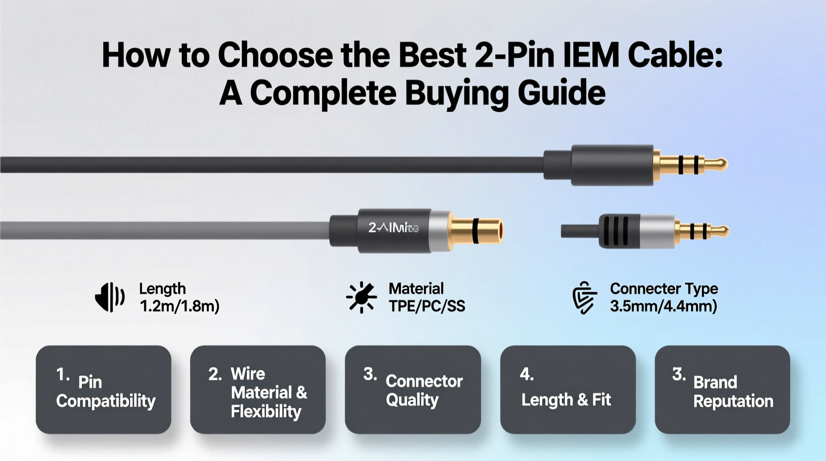 2 pin iem cable