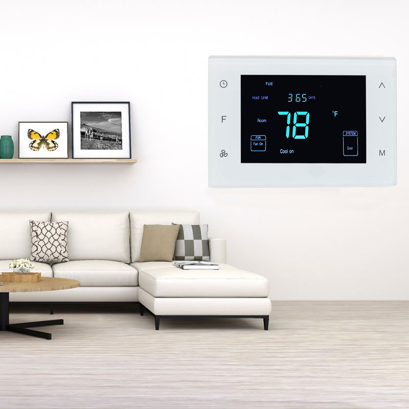 Hotowell Heat Pump System Controller Wifi Programmable Thermostat with LCD Screen