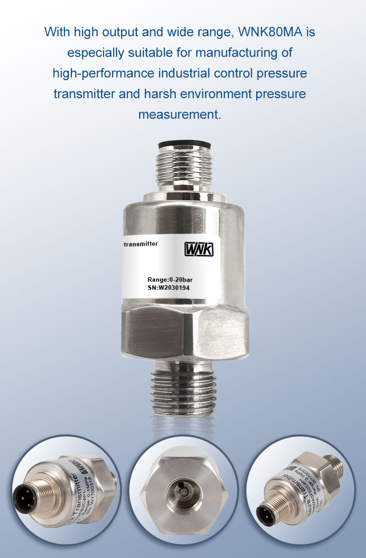 High Stability 4-20mA 0.5-4.5V Water Pressure Sensor For Liquid Gas Measurement