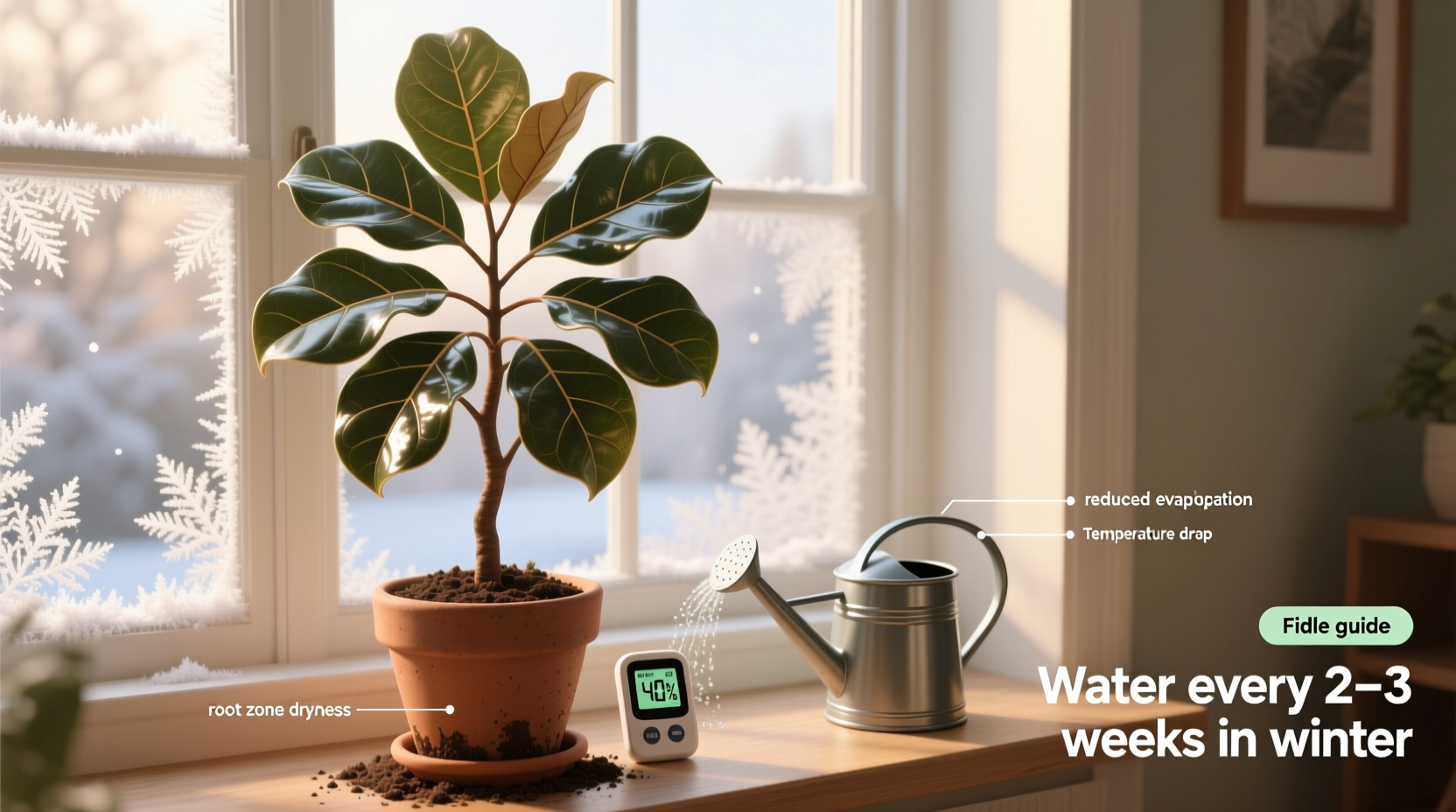 how often to water fiddle leaf fig in winter
