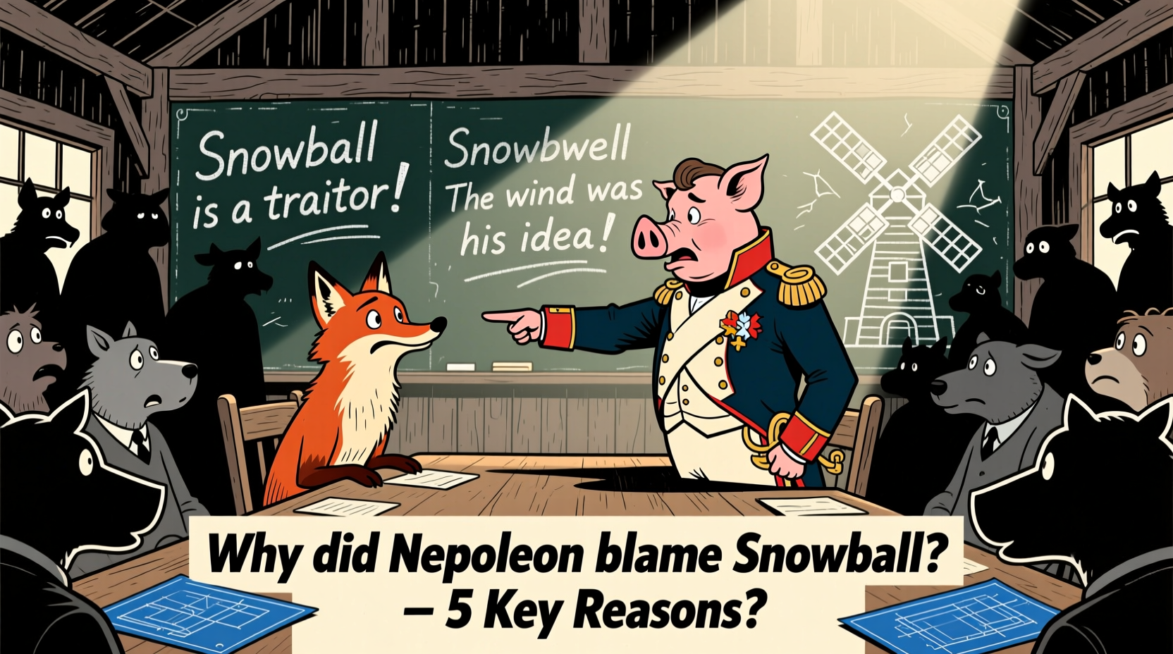 why did napoleon blame snowball in animal farm reasons analysis