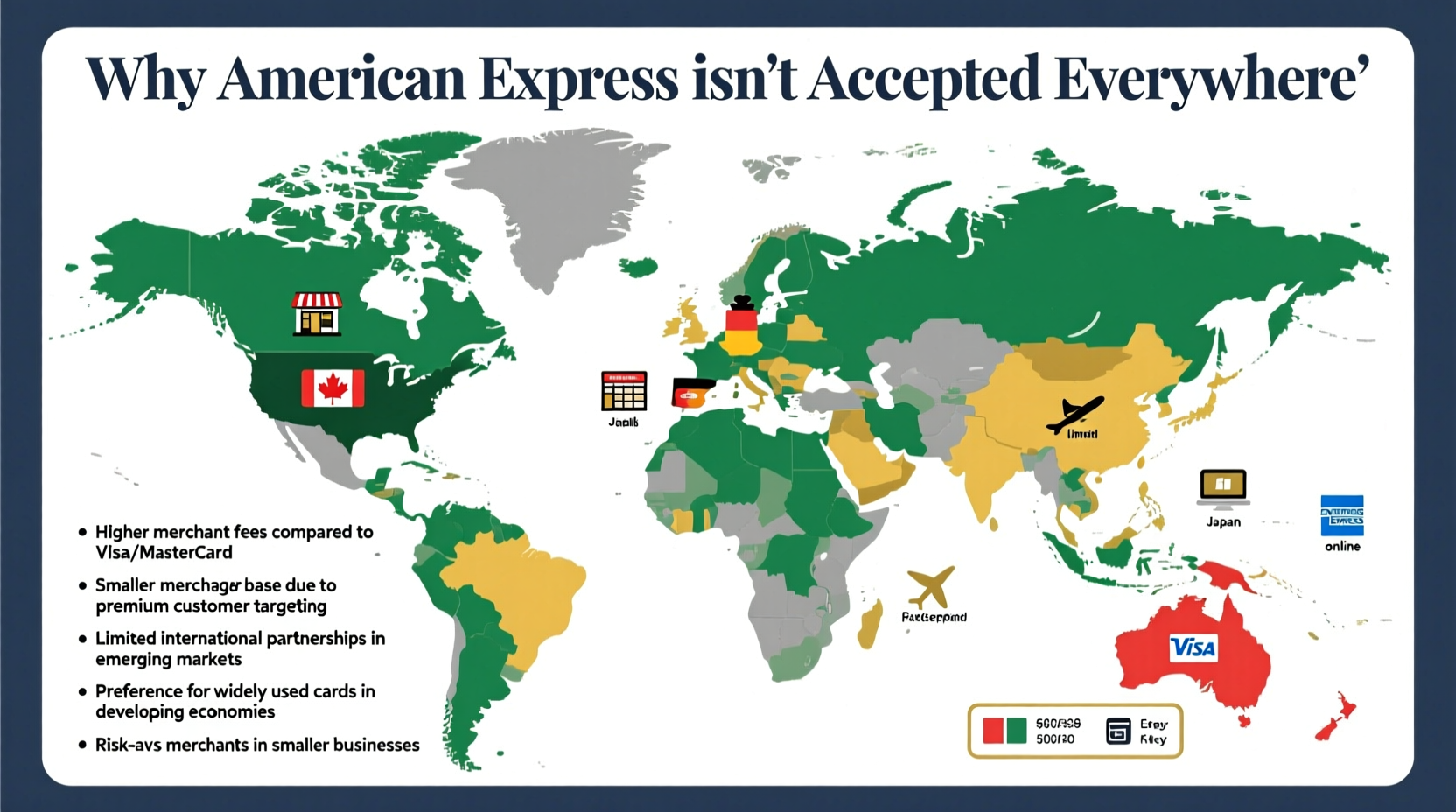 why isnt american express taken everywhere reasons acceptance