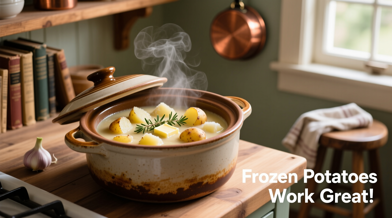 Crockpot Potato Soup with Frozen Potatoes: No Thaw Needed