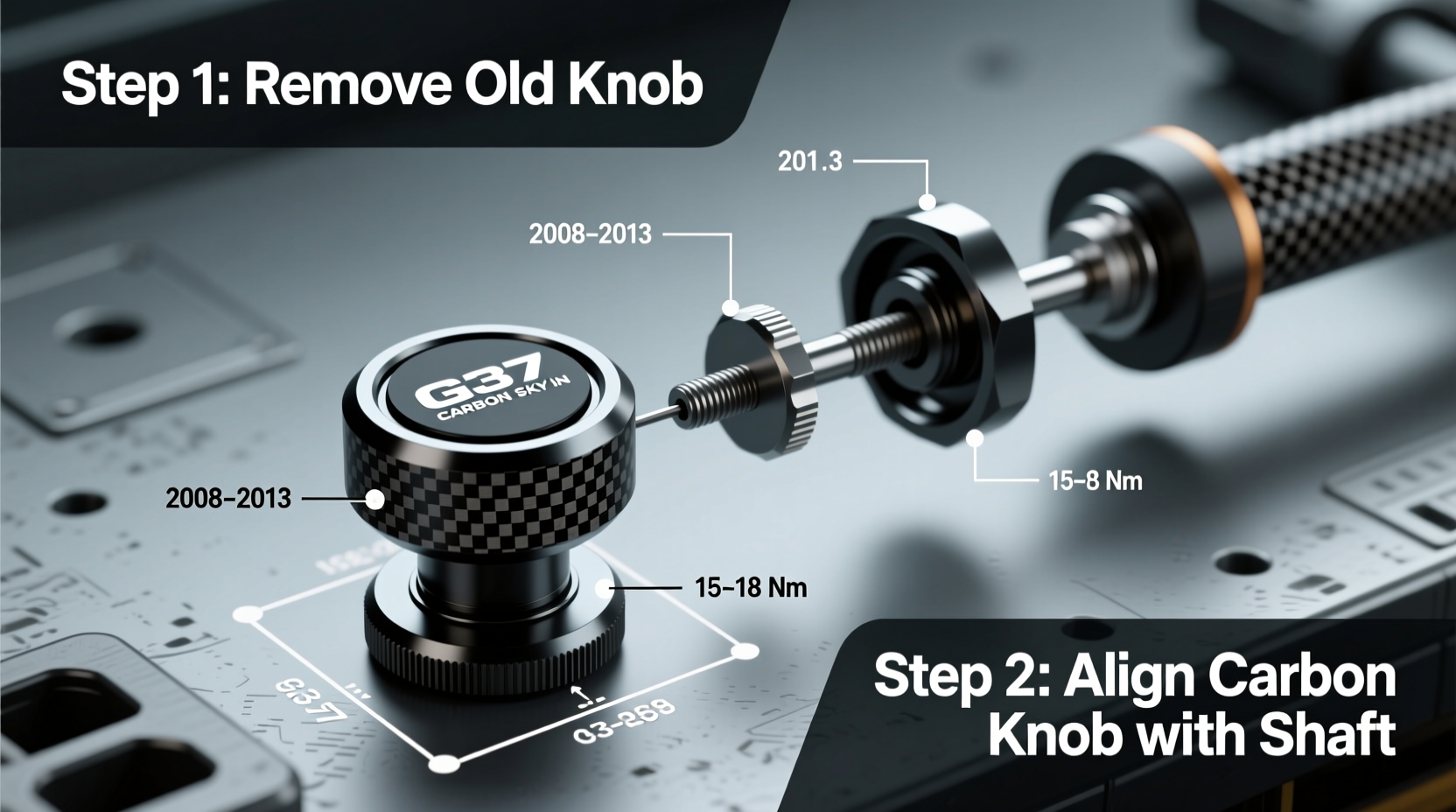 g37 carbon knob install guide