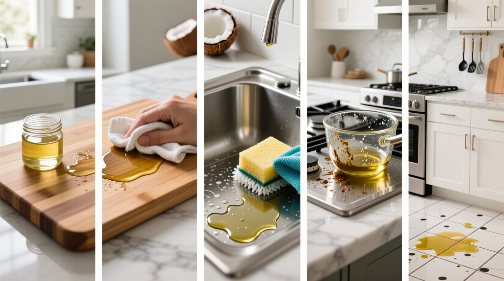 ways to use coconut oil to clean kitchen
