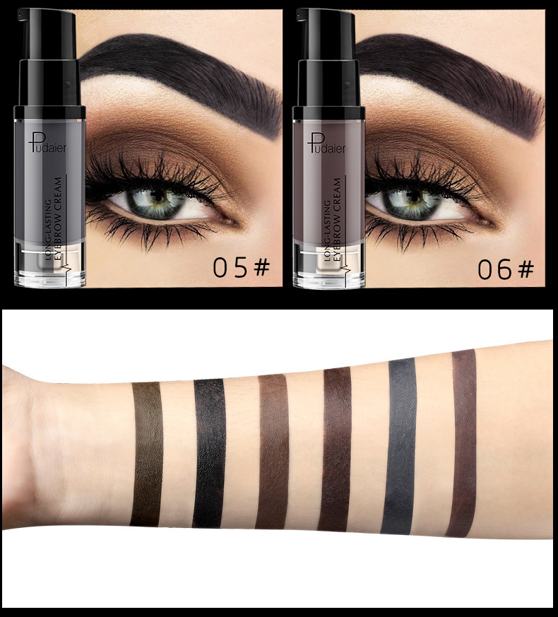 Pudaier Long-lasting Eyebrow Cream Natural Liquid Eyebrow Gel Tattoo Makeup Eye Brow Tint Brows Pigment Black Eyebrow Enhancer