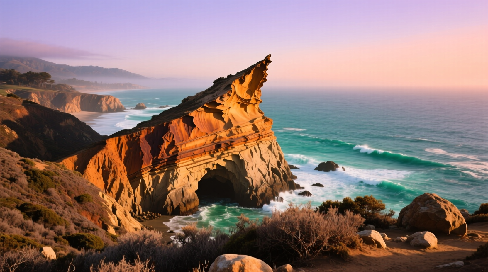 Potato Chip Rock panoramic view from Mount Woodson Trail