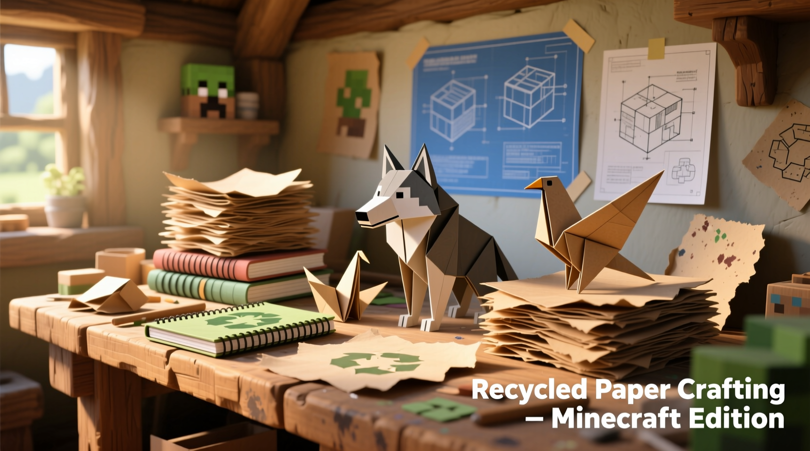 Recycled paper materials for Minecraft crafting projects
