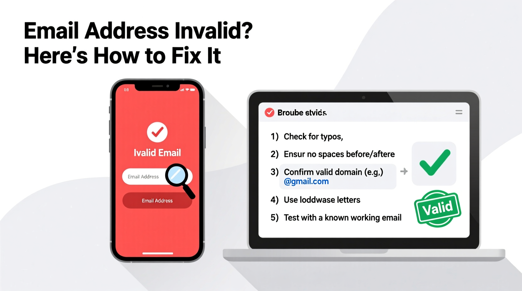 email address says invalid reasons how to fix it