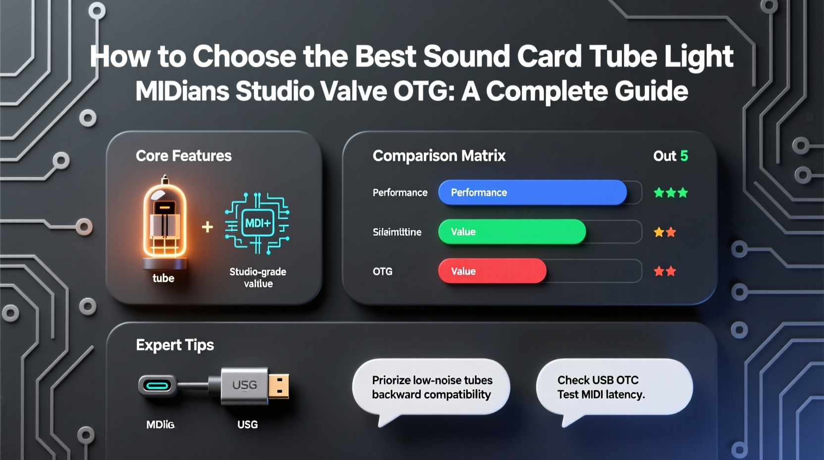 How to Choose the Best Sound Card Tube Light MIDIPlus Studio Valve OTG