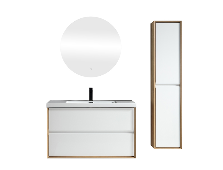 Double basin navy blue western fancy bathroom wall vanity cabinet