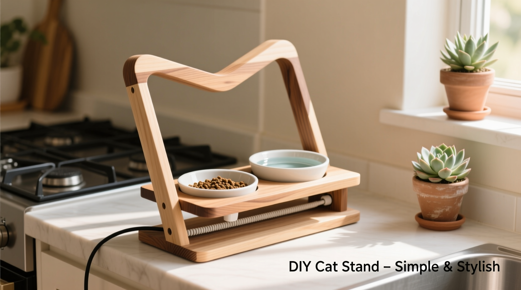 creative diy ideas how to make a durable and stylish cat bowl stand at home