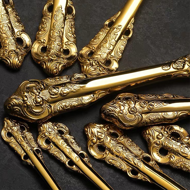 European Royal gold cutlery with luxury handle stainless steel 18/10 Tableware High Grade