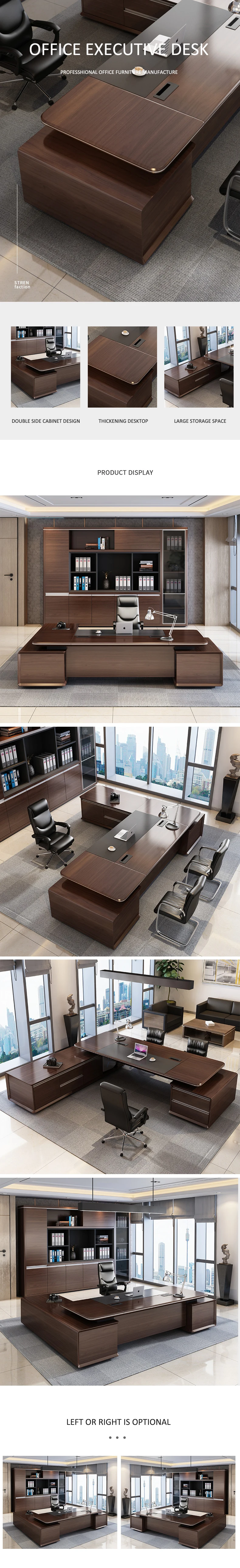 Foshan vend en gros des meubles de bureau design moderne directeur directeur table de bureau de luxe exécutif PDG bureau