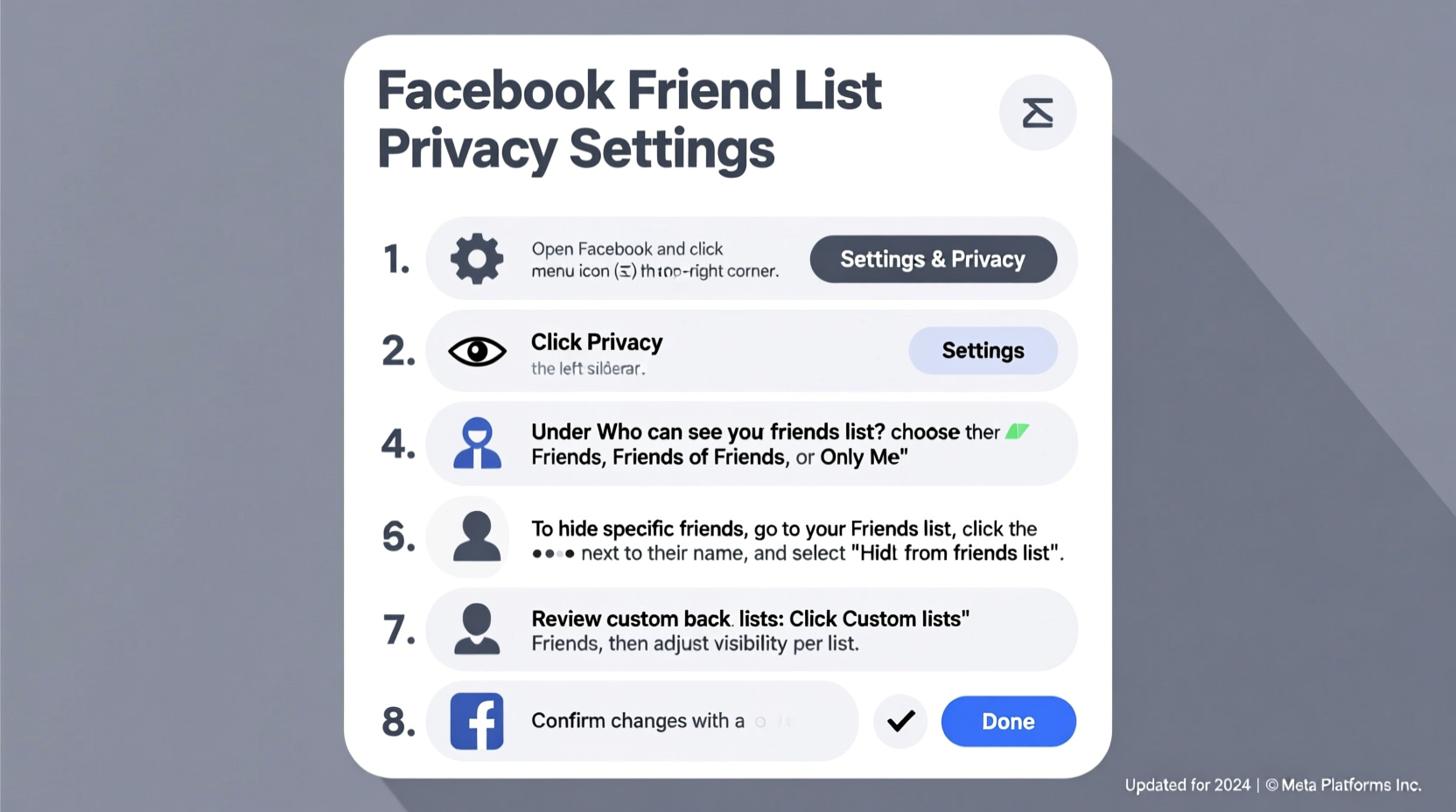 a step by step guide to managing and changing your facebook friend list privacy settings