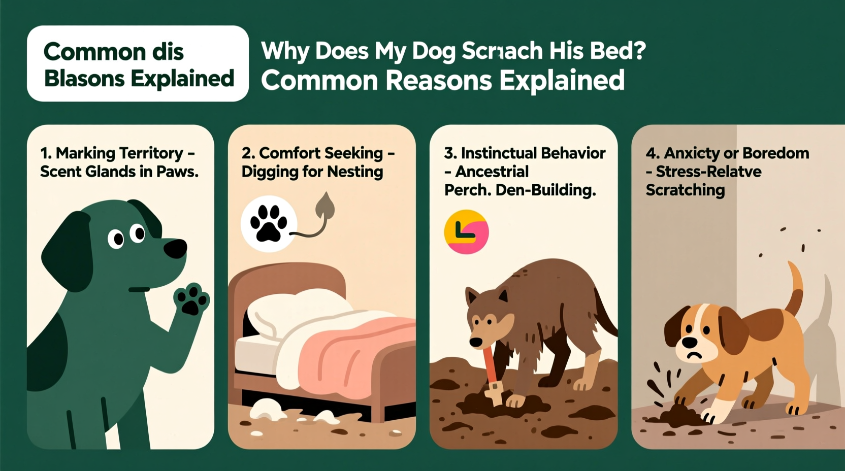 why does my dog scratch his bed common reasons explained