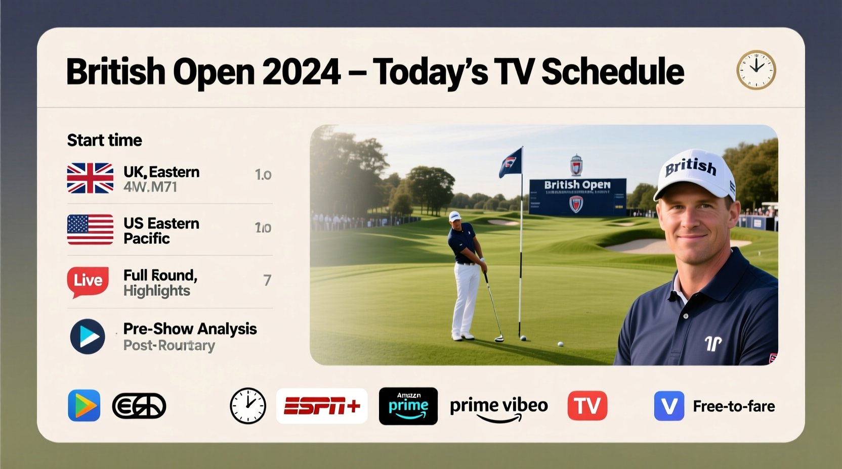 what time is british open on tv