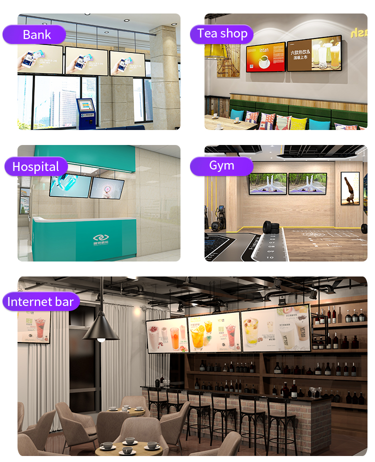 32-65 inch indoor lcd digital signage wall mount player full colour