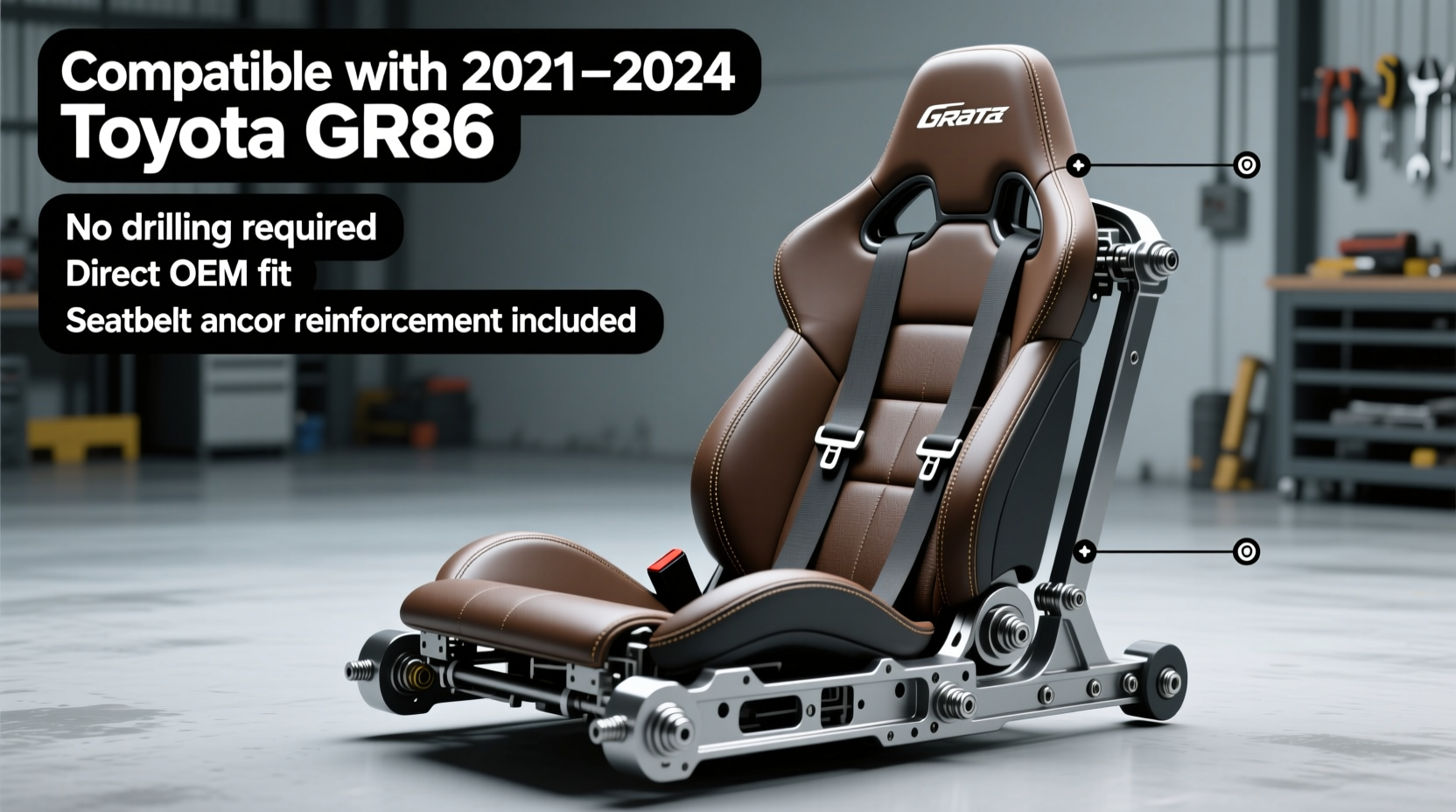 leather racing seat install gr86