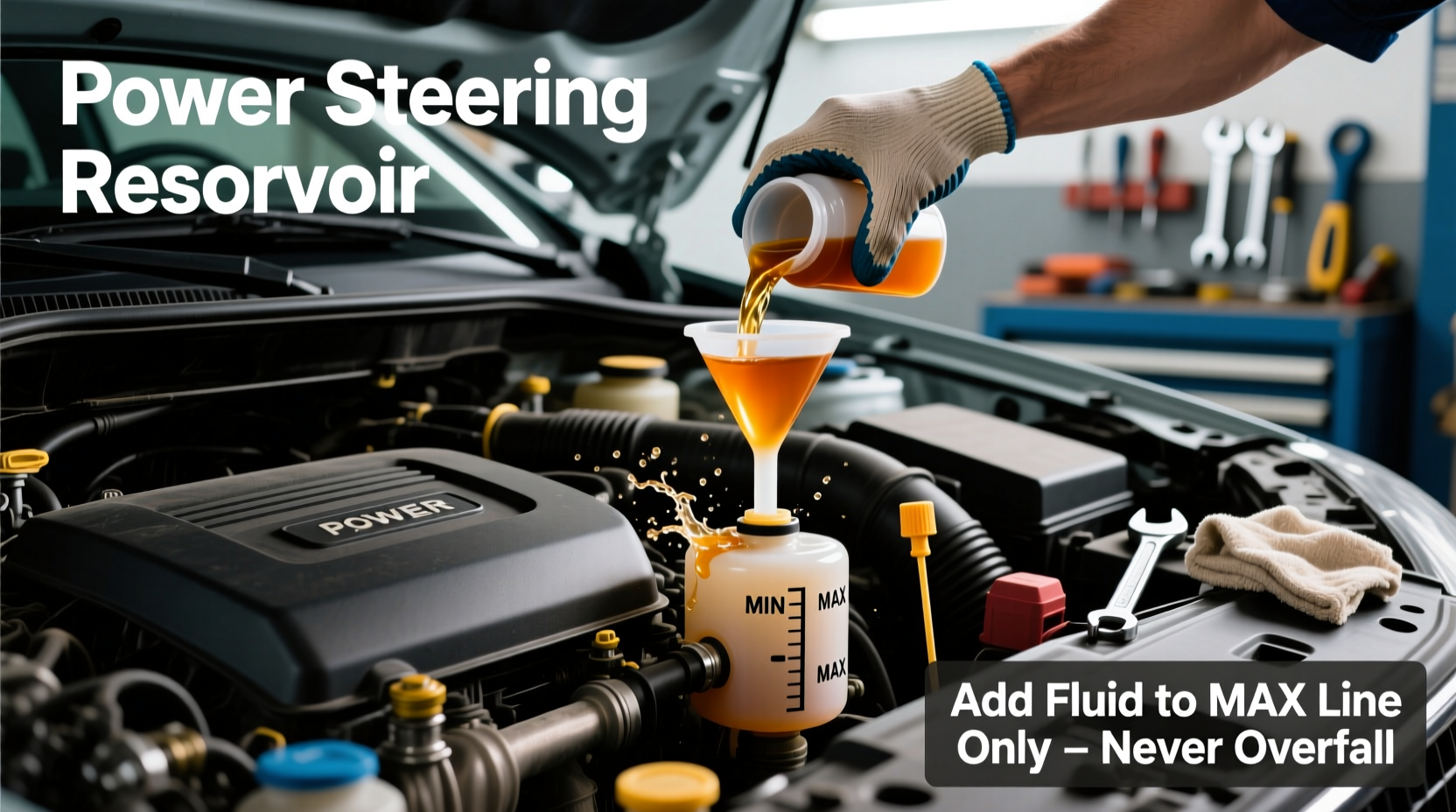 how do you put power steering fluid in a car