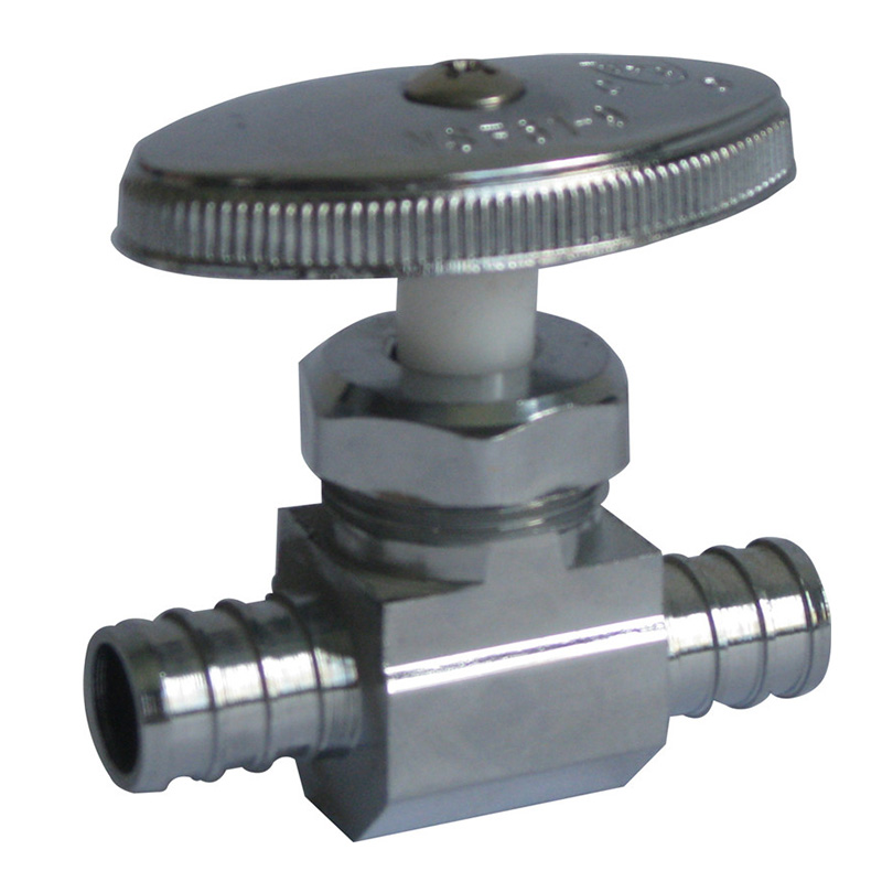 Qualities product Brass Straight Stop Valve with PEX inlet and PEX outlet stops